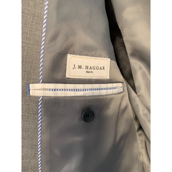 NWT 42R Mens J.M. Haggar Slim Fit Stretch Suit Seperate Jacket Gray Blazer - Picture 9 of 12
